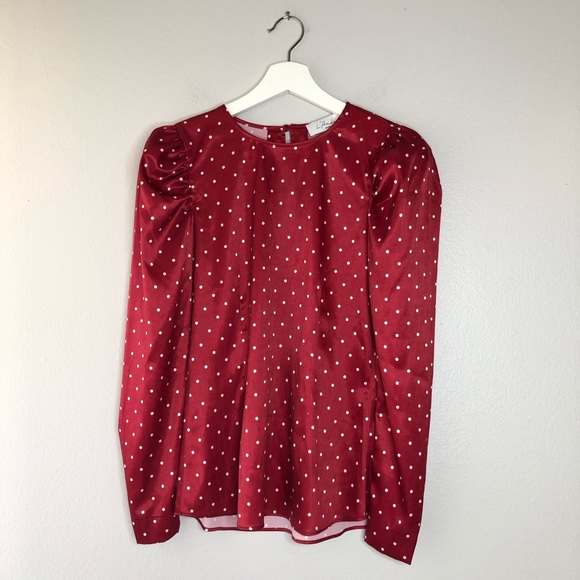 L'Academie The Eleonora Blouse in Ruby Dot - Picture 4 of 6